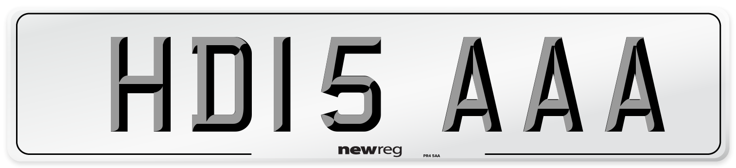 HD15 AAA Number Plate from New Reg